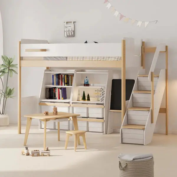 Natty King Single Loft With Storage Staircase