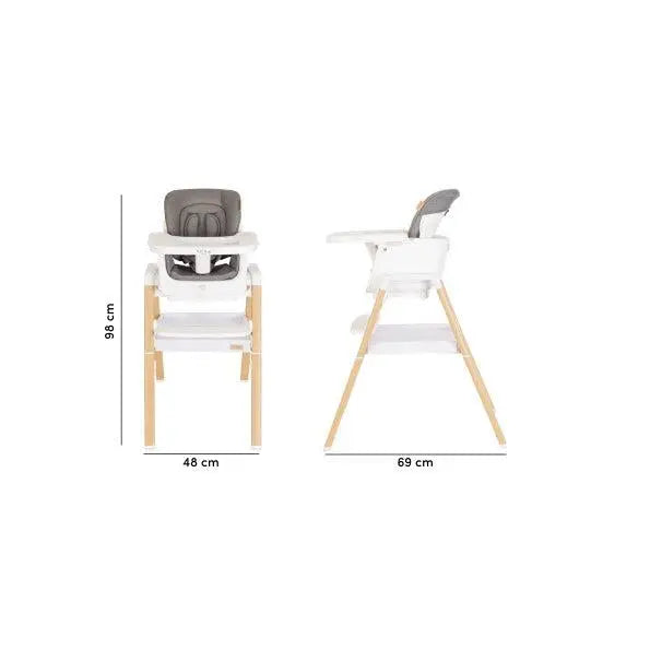 Nova Evolutionary High Chair in Scandi Walnut and Ecru