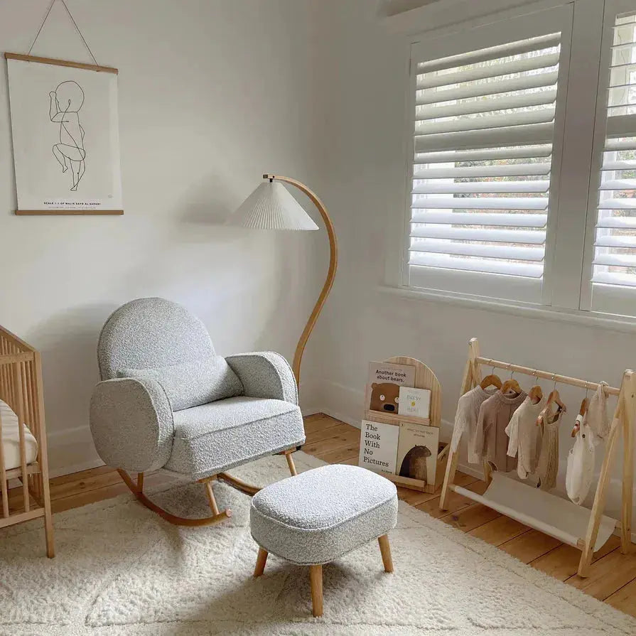 Nuage Interiors Cloud Rocker and Ottoman - Ash Grey