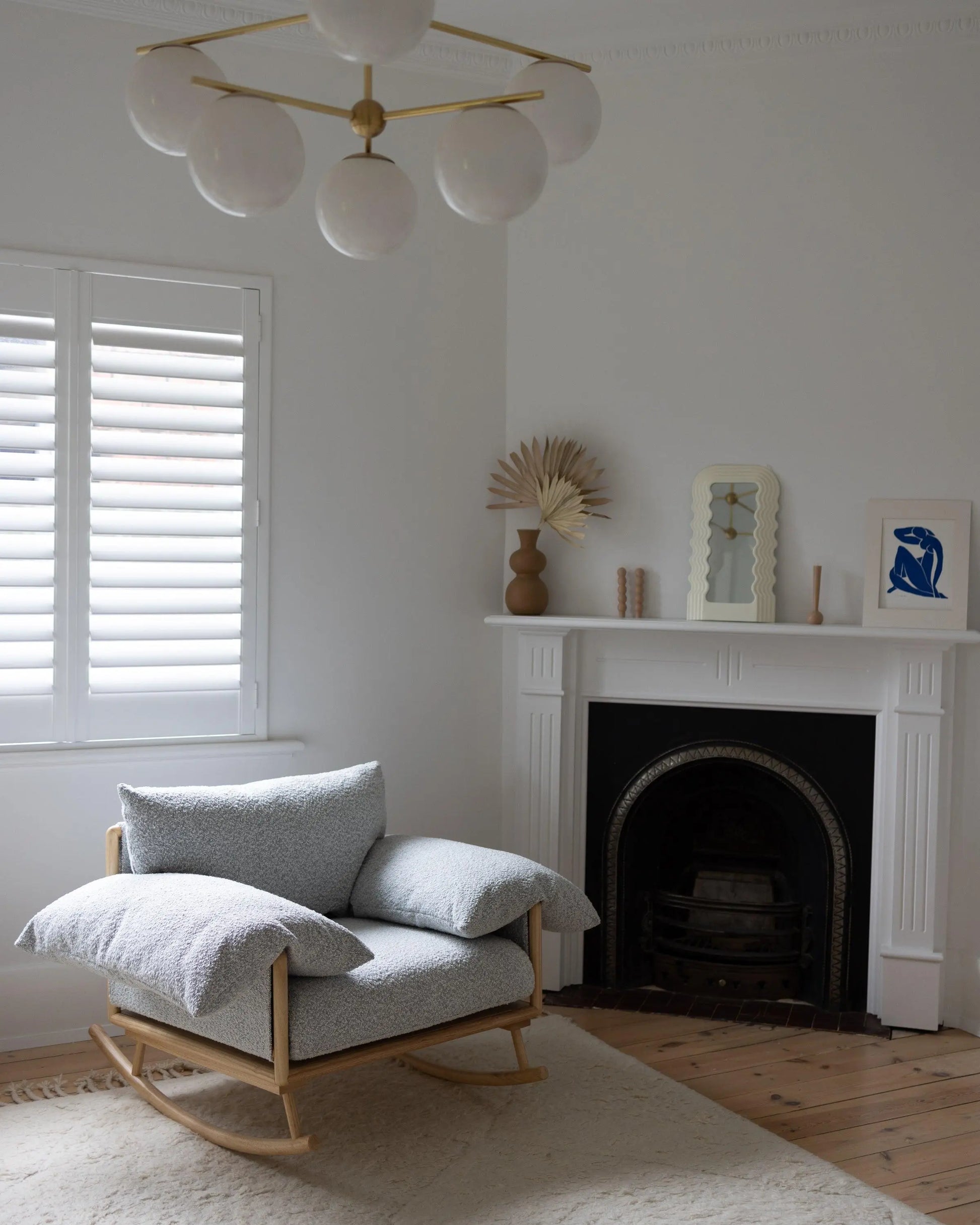 Nuage Interiors Jolié Rocker & Ottoman - Ash Grey