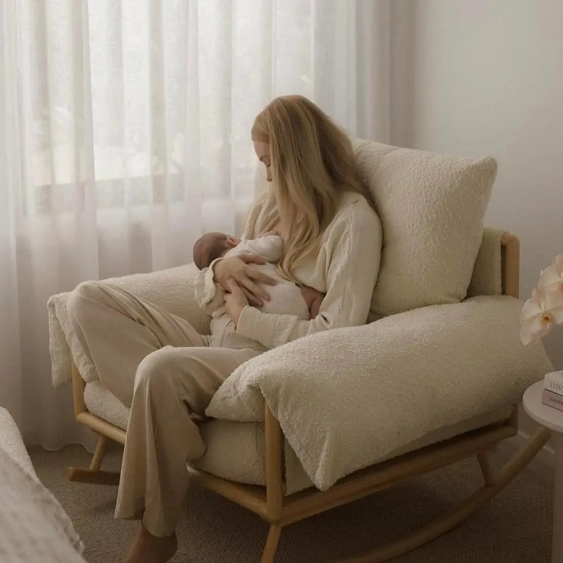 Nuage Interiors Jolié Rocker & Ottoman - Cream