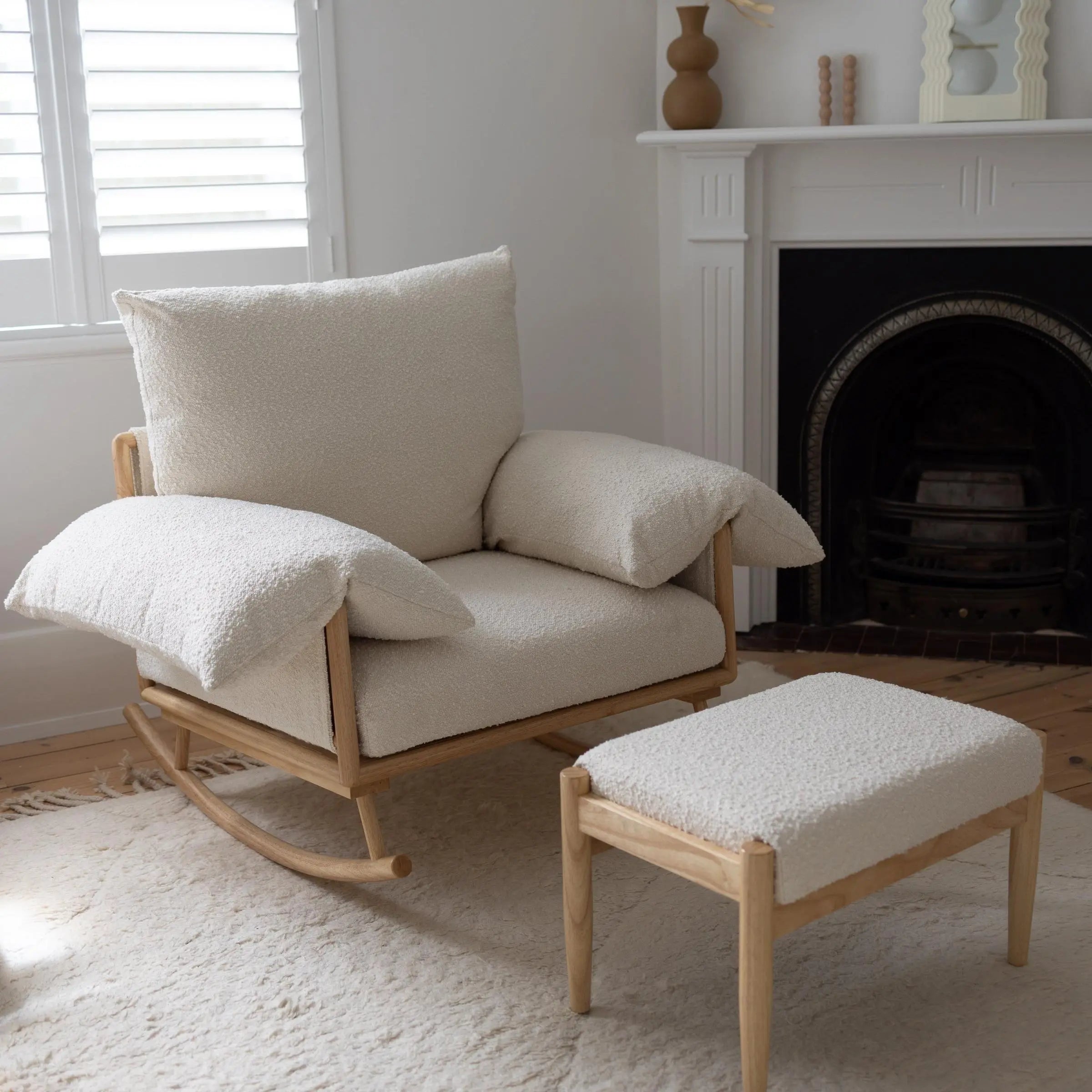 Nuage Interiors Jolié Rocker & Ottoman - Cream