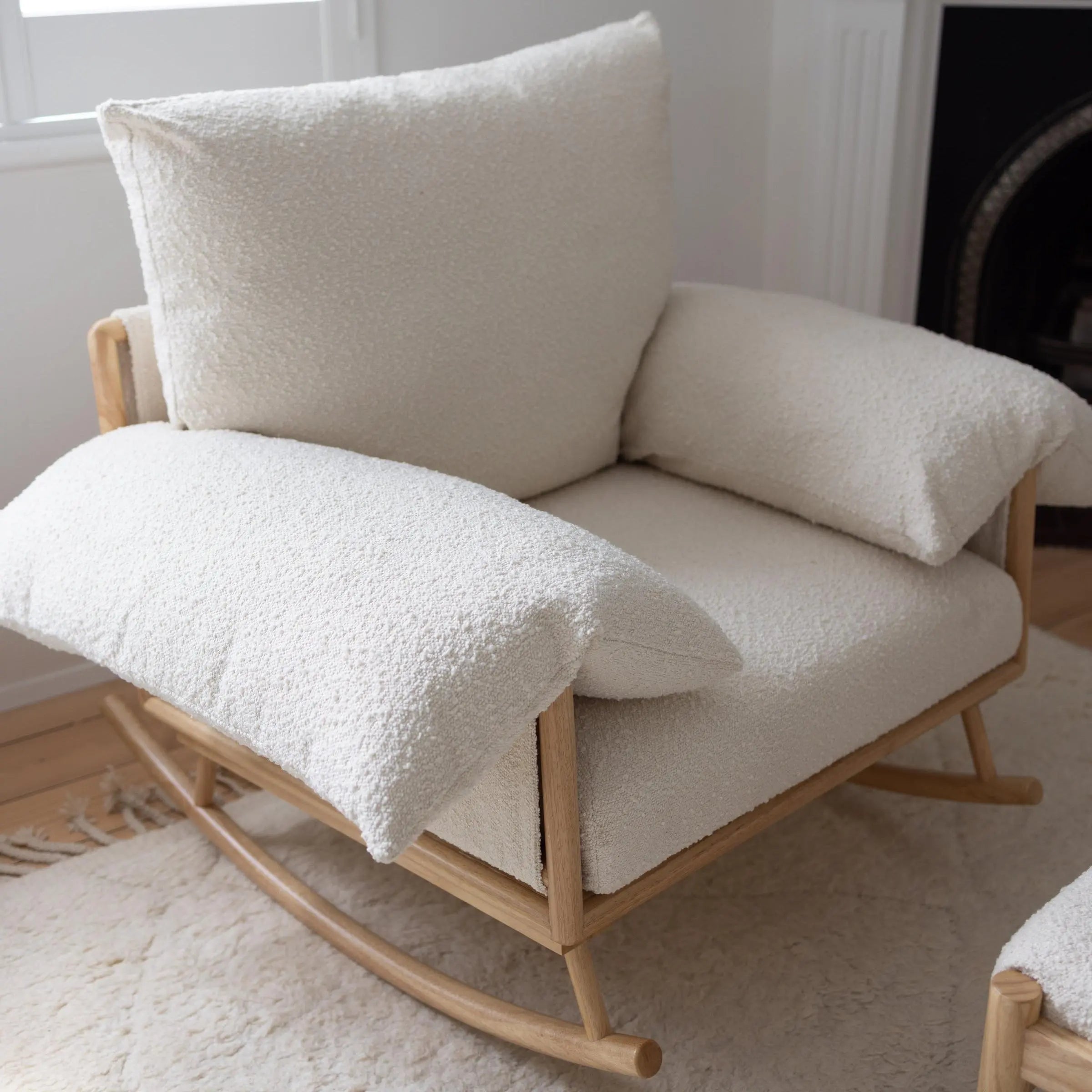 Nuage Interiors Jolié Rocker & Ottoman - Cream