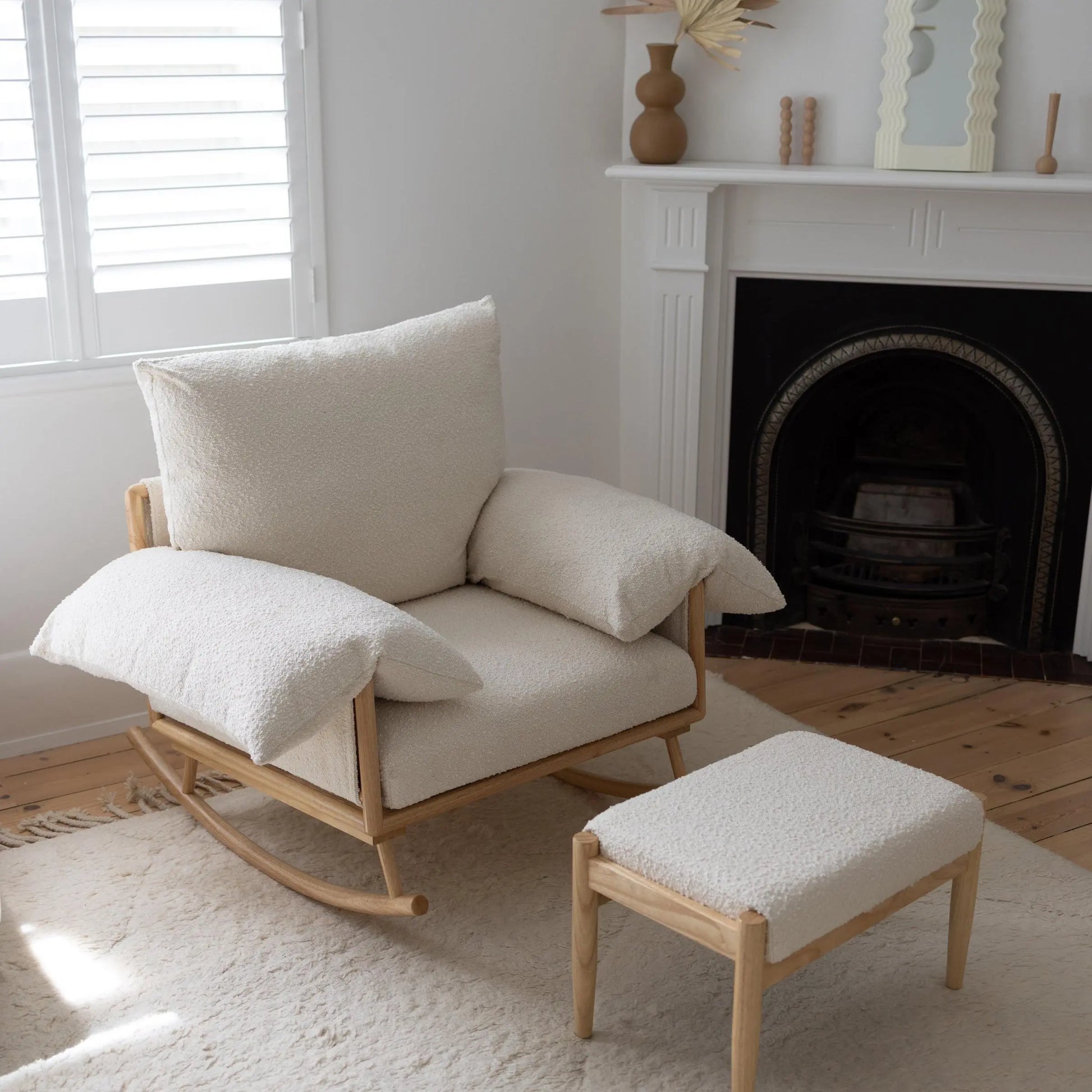 Nuage Interiors Jolié Rocker & Ottoman - Cream