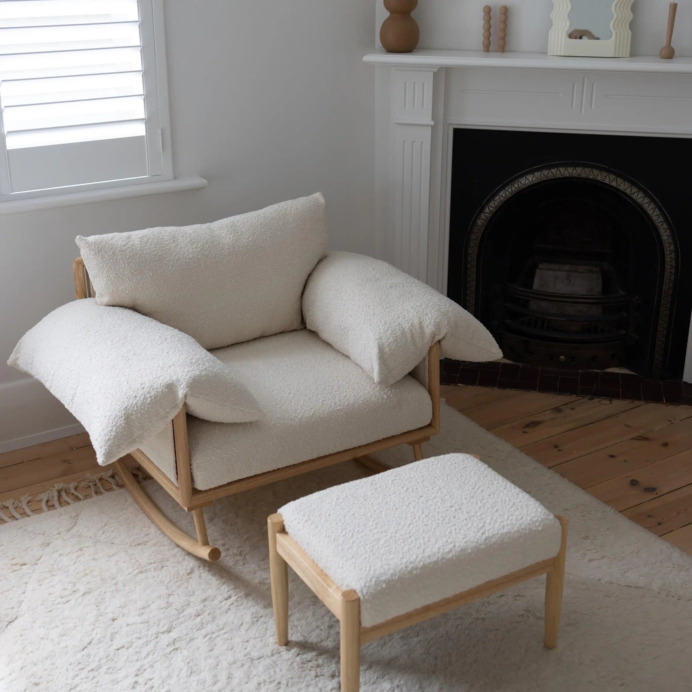 Nuage Interiors Jolié Rocker & Ottoman - Cream