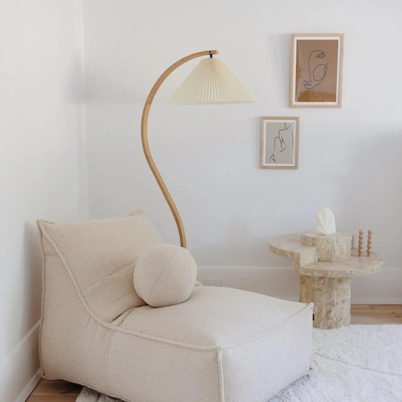 Nuage Interiors Pleated Floor Lamp - White Shade