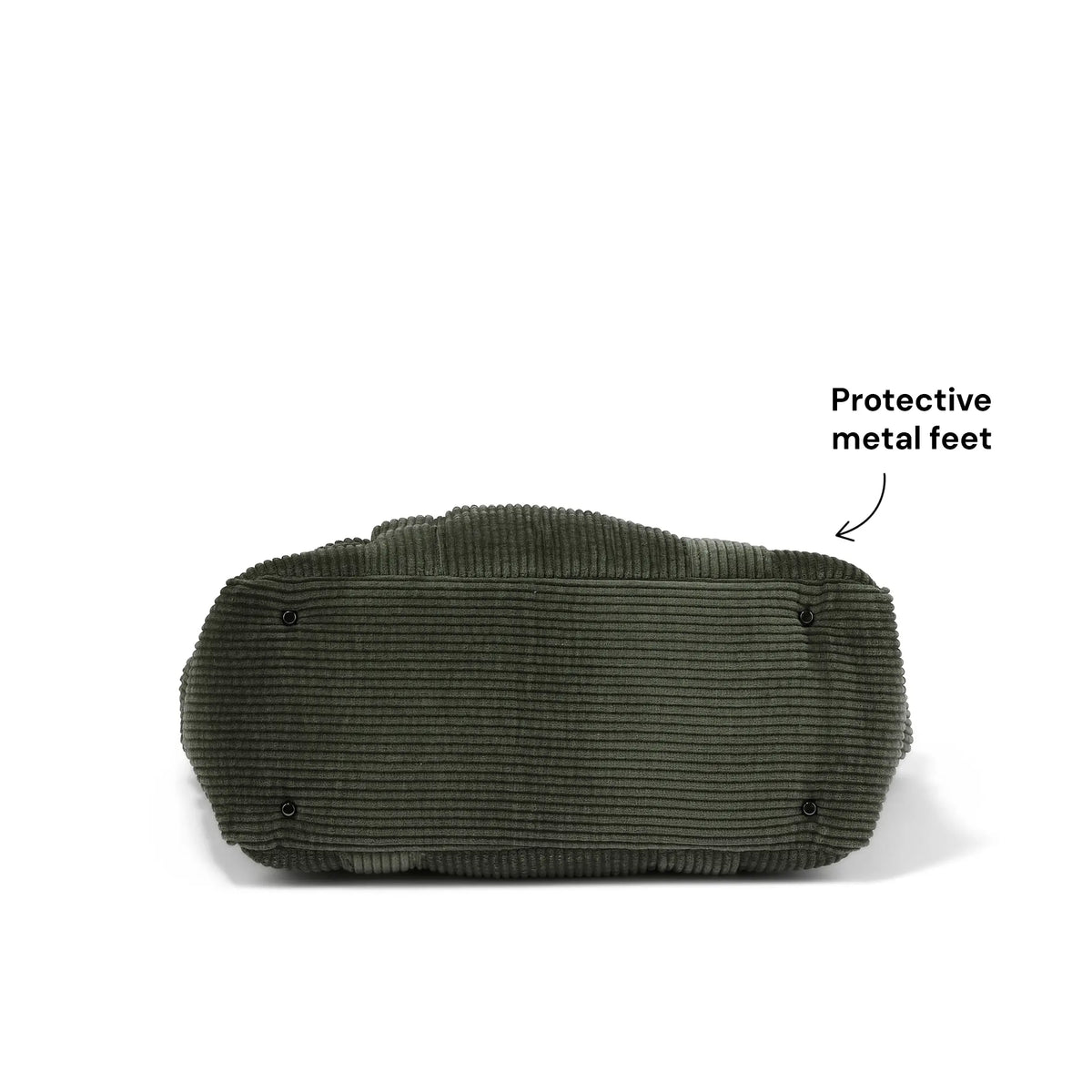 OiOi Everyday Tote reinforced base detail (shown in Moss Green)