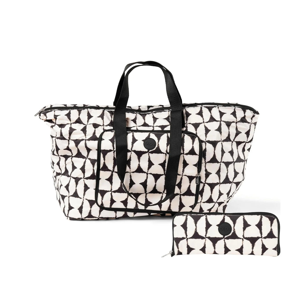 OiOi Fold-Up Tote in Hourglass print