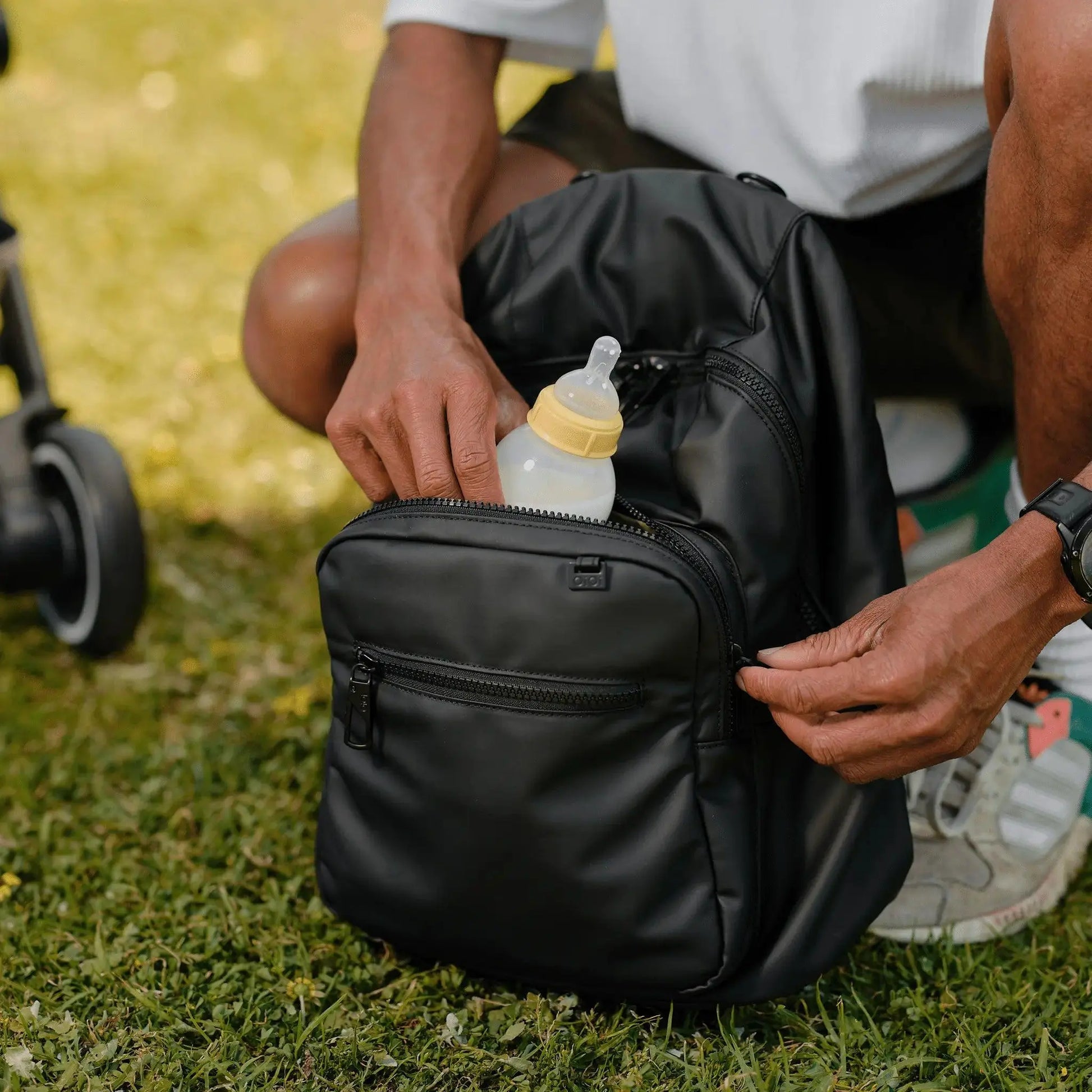 OiOi Traveller Nappy Backpack - Black Weatherproof