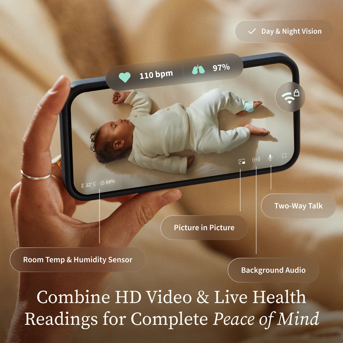 Owlet Dream Sight™ 2K HD camera included in Dream Duo™ 3