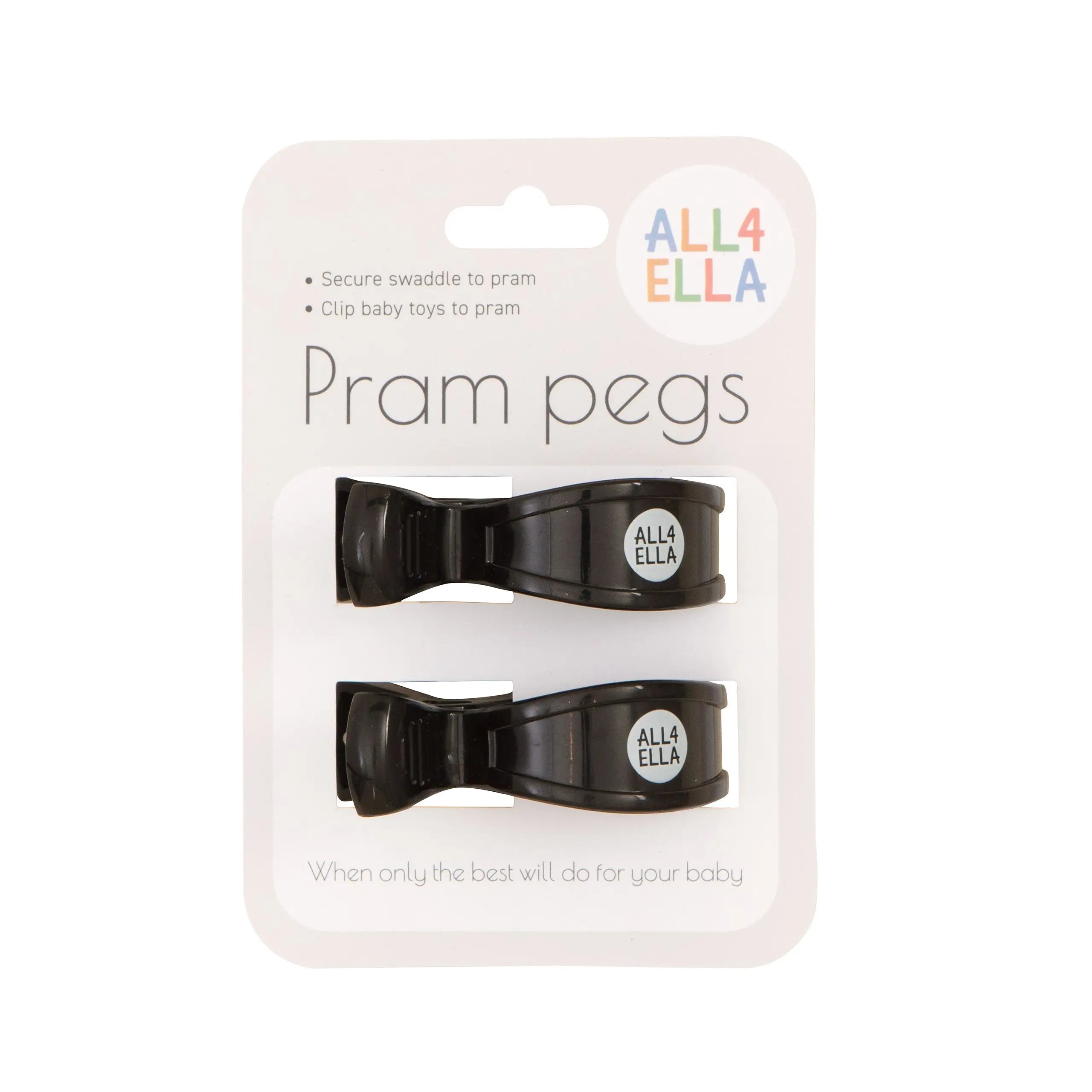 Pram pegs 2 pk - Black