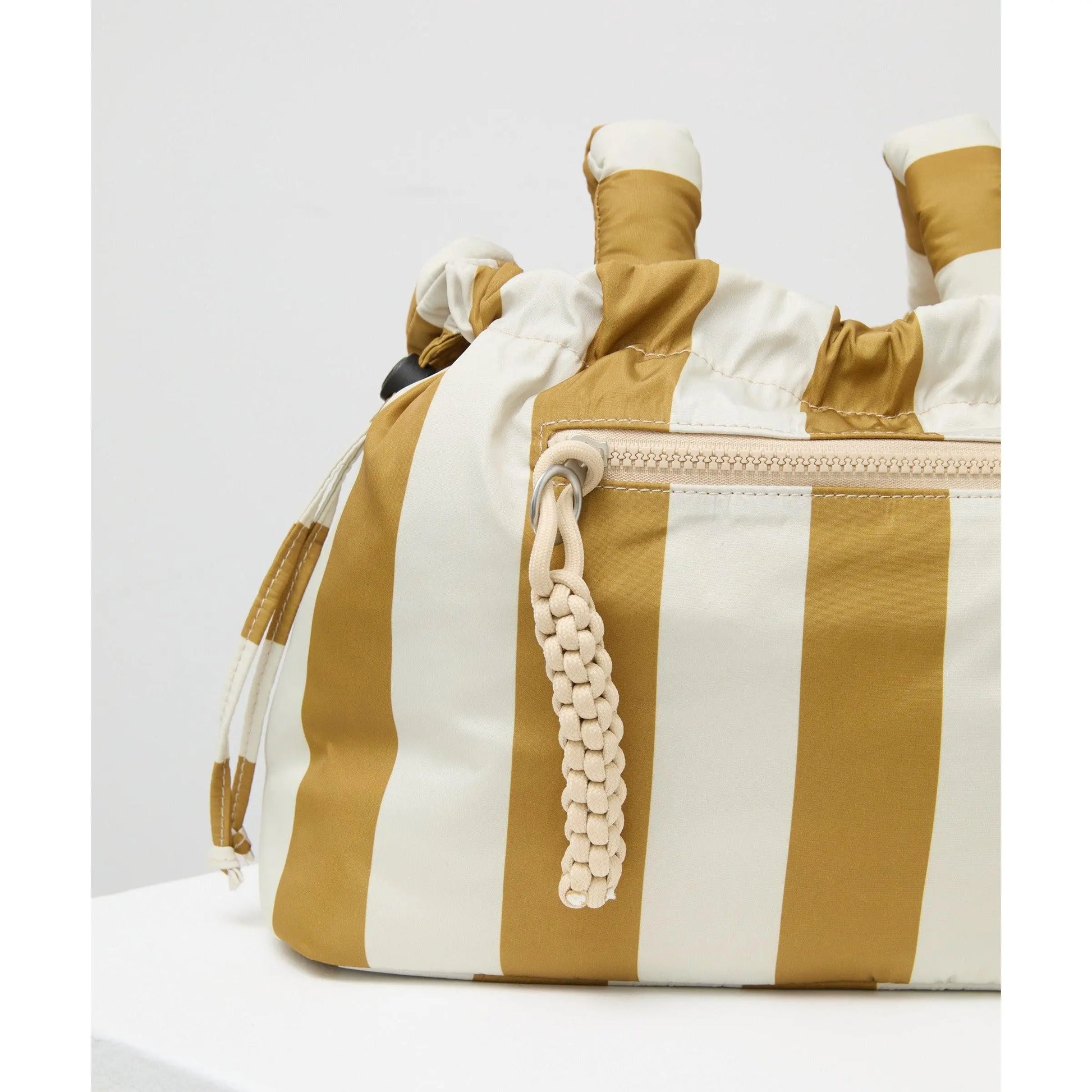 Philé Pram Caddy in Gold Stripe, interior pockets