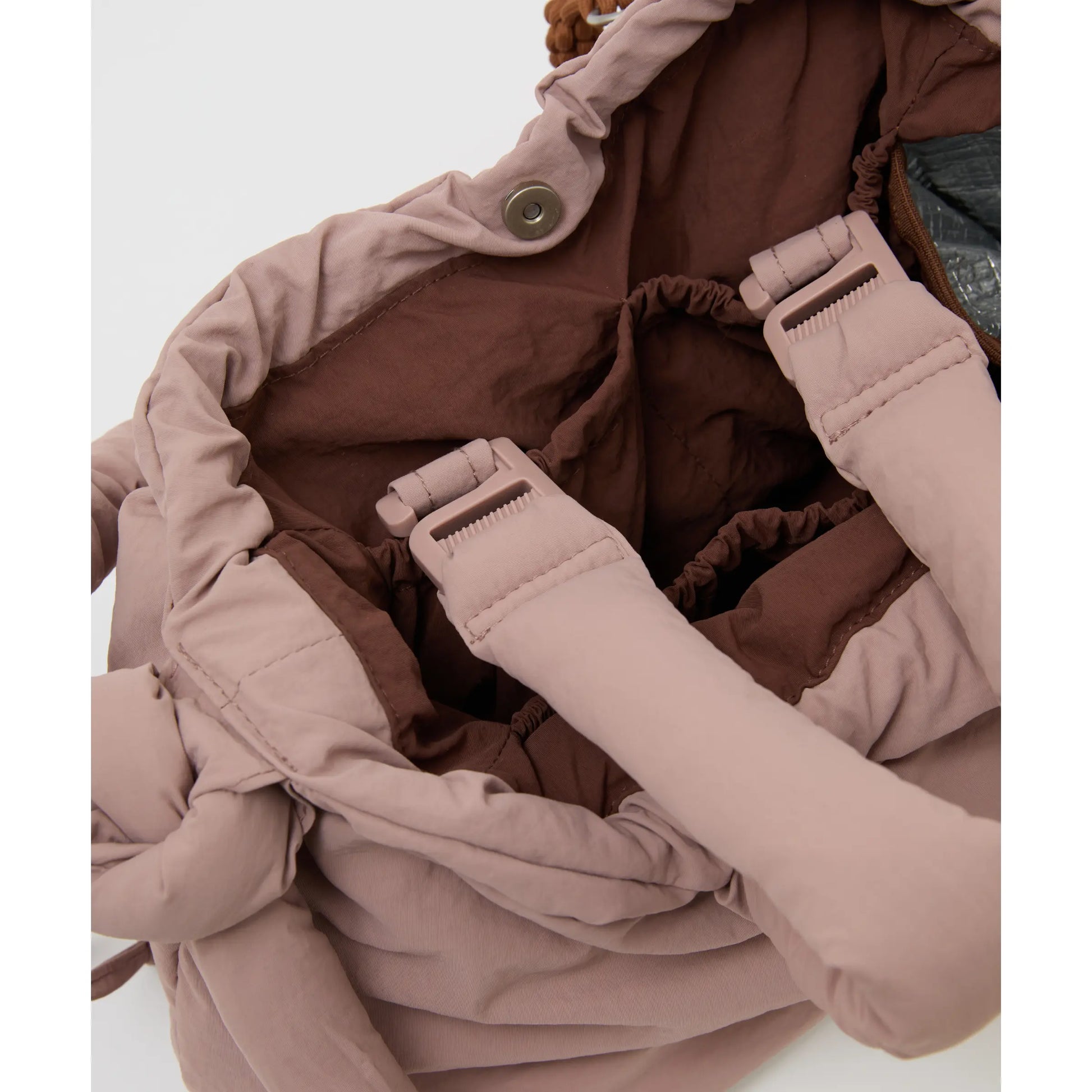 Philé Pram Caddy in Dusty Rose, side view