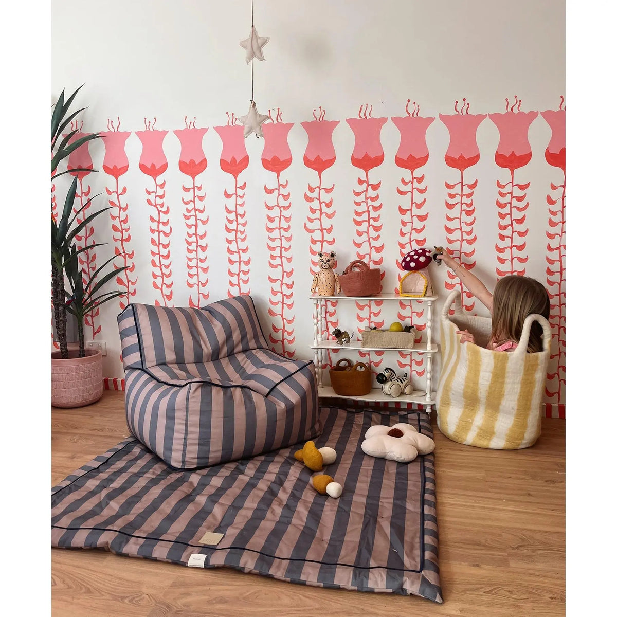 Striped Toddler Lounger - Eggplant