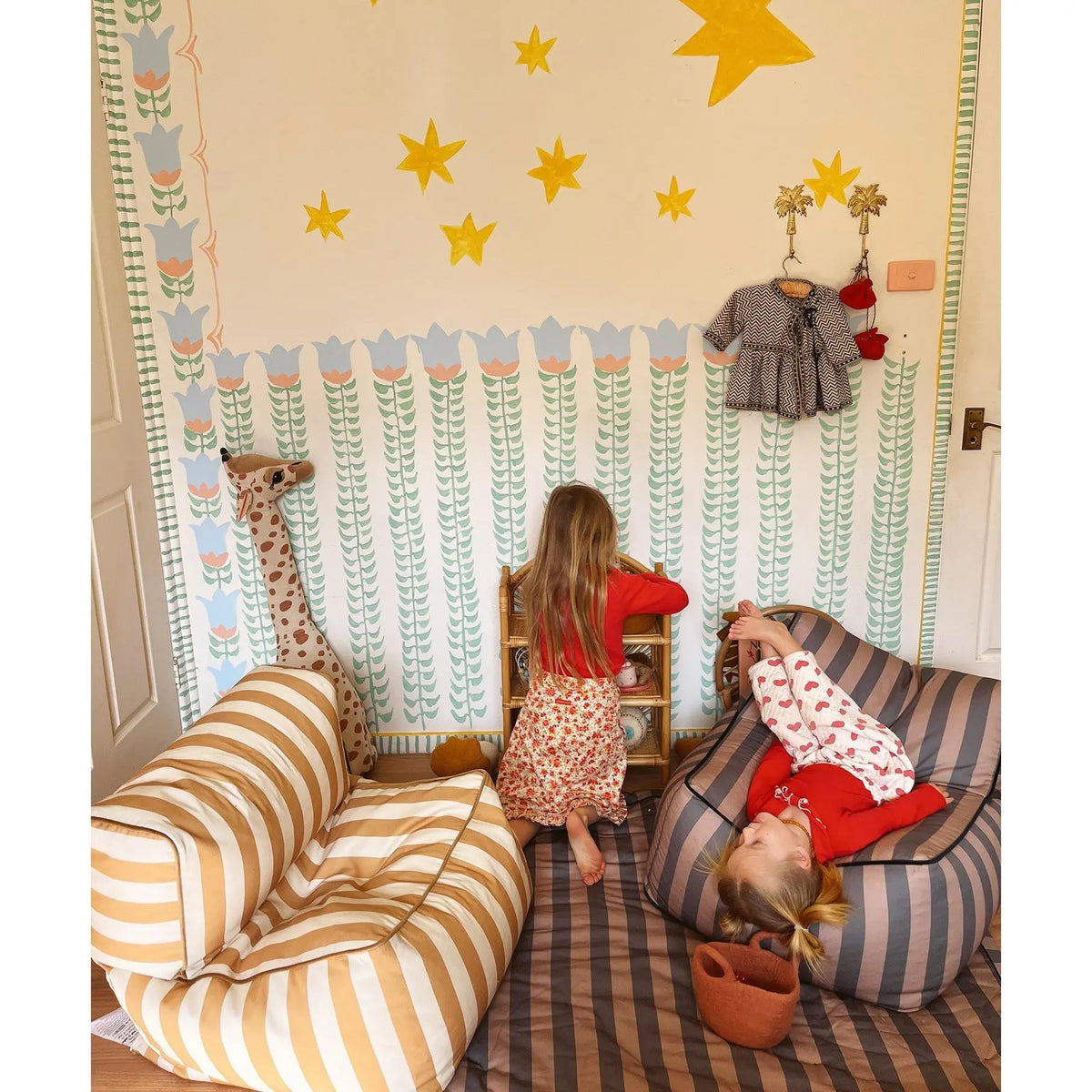 Striped Toddler Lounger - Eggplant
