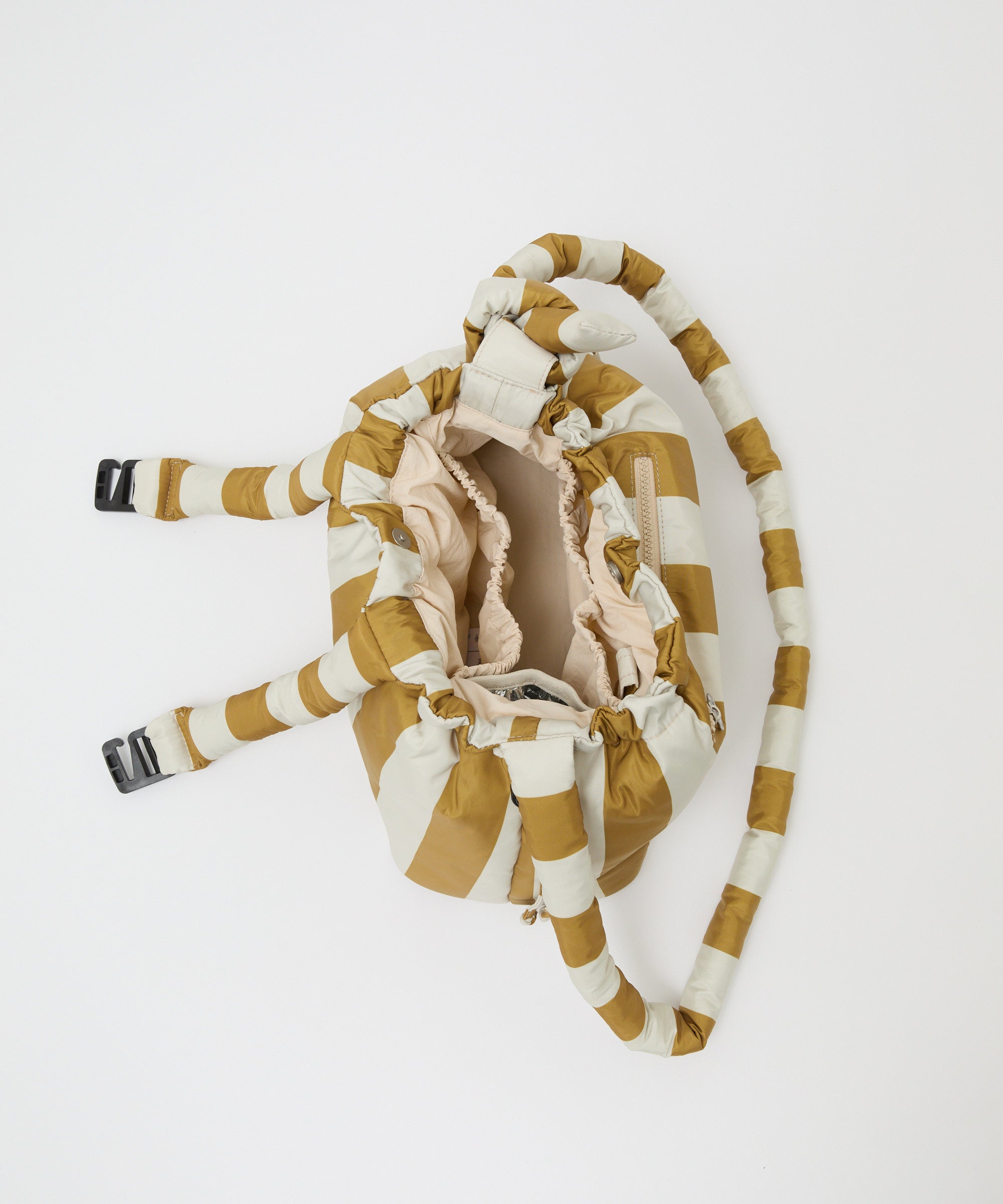 Philé Pram Caddy in Gold Stripe, side view