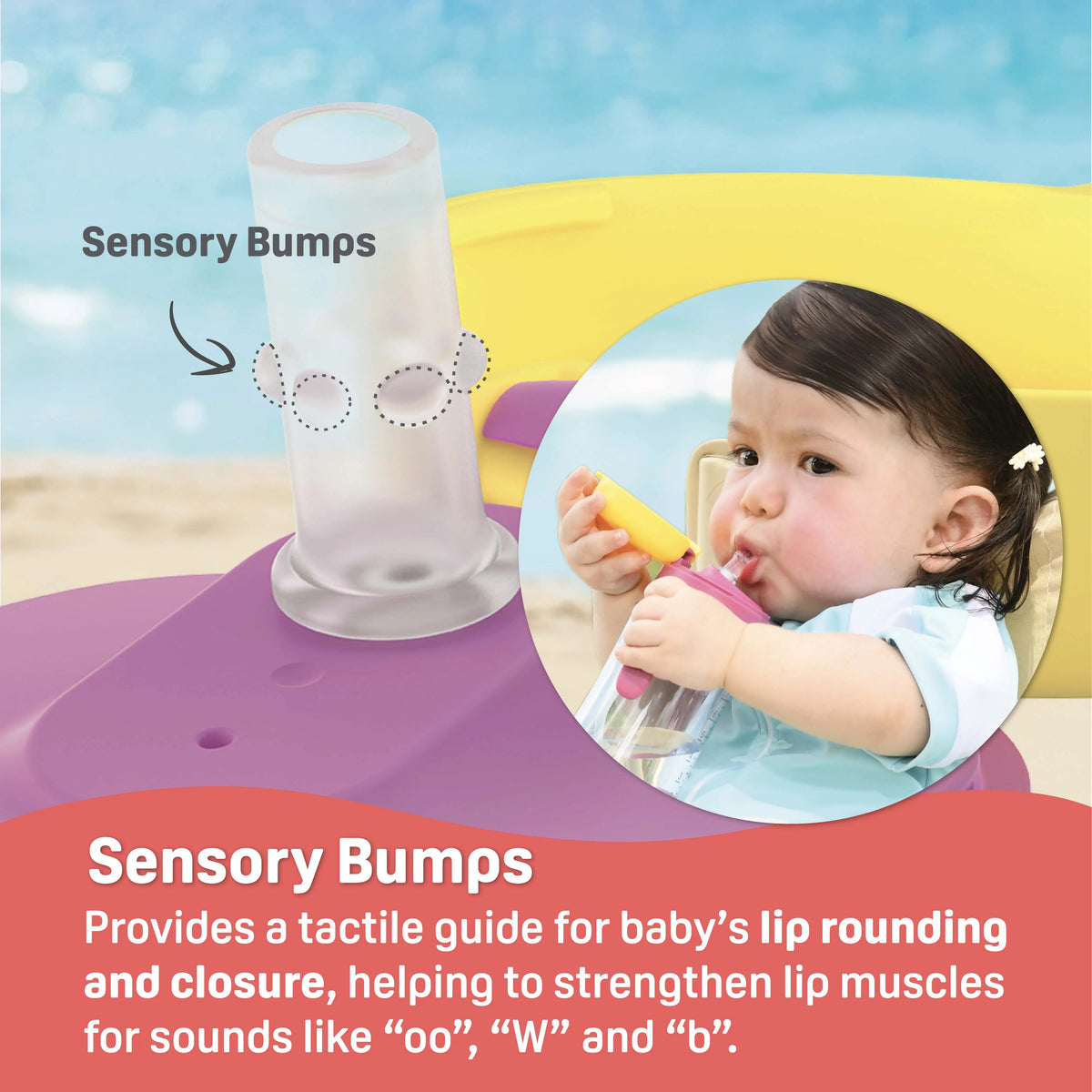 Pigeon StarTouch™ Straw Cup — sensory bumps on straw guide lip closure and natural drinking motion
