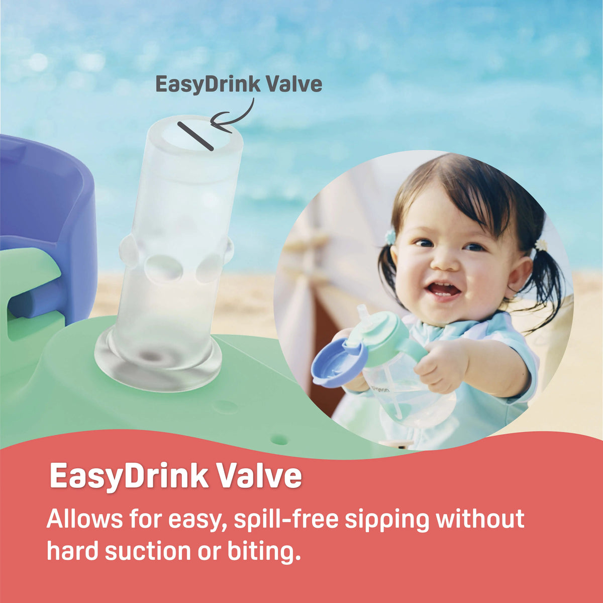Pigeon StarTouch™ Straw Cup — EasyDrink valve for spill-free sipping without biting
