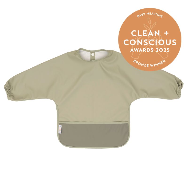 Recycled long sleeve bib - Light Sage