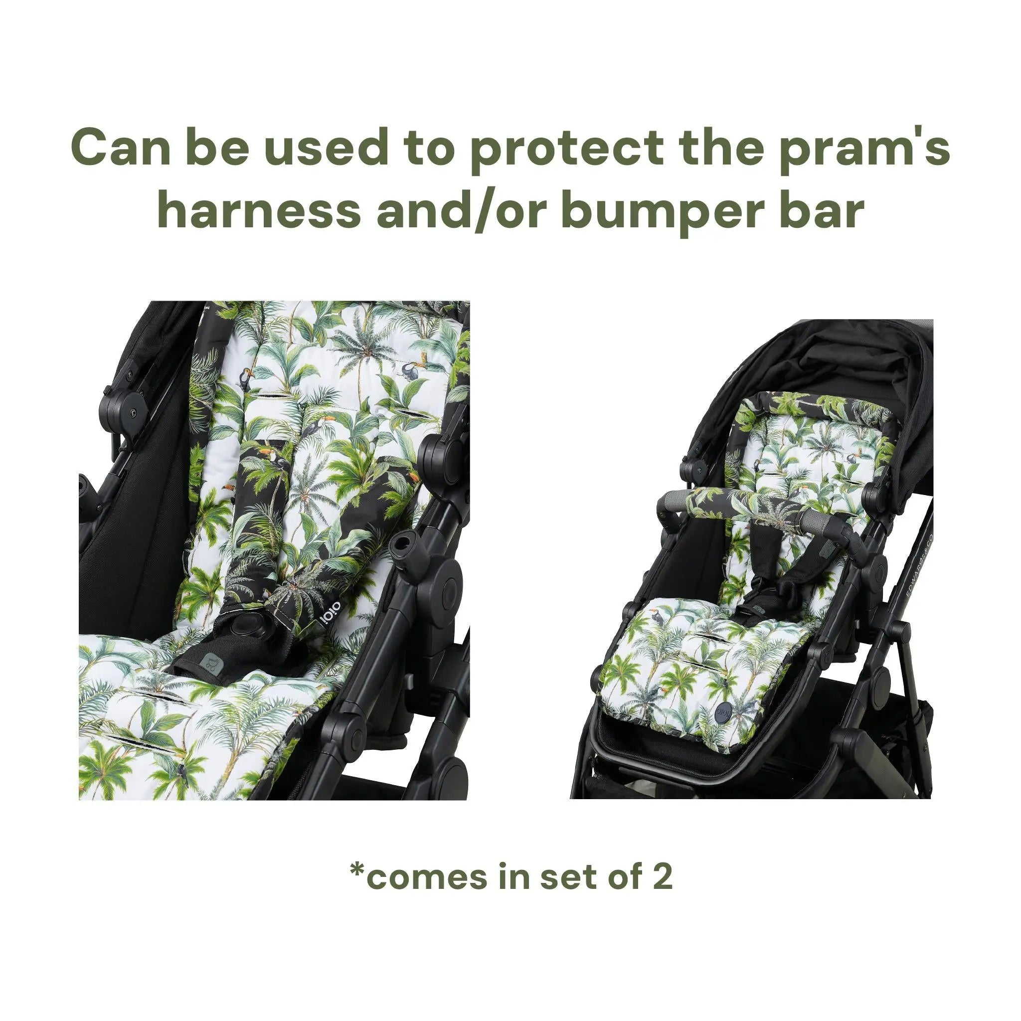 Reversible Pram Harness Cover Set - Hourglass/Faux Fur