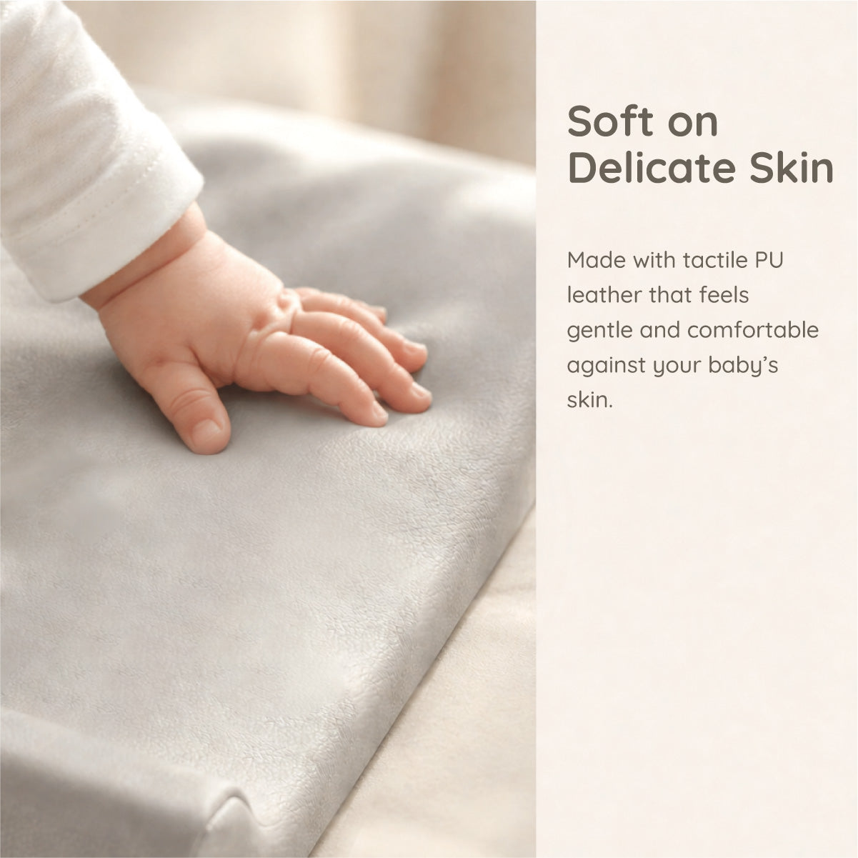 Boori Soft Lux Change Pad 42.5cm — side profile showing foam cushion depth