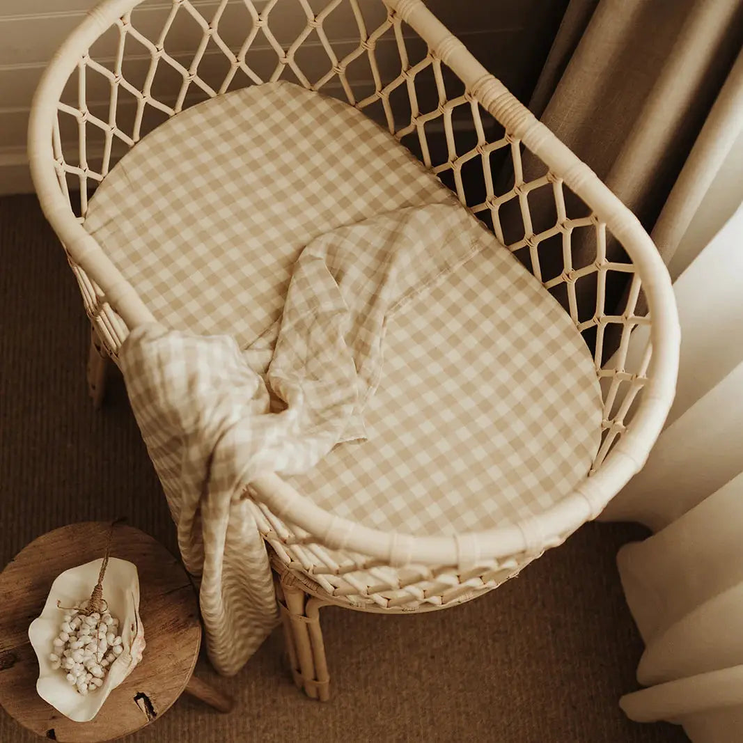 SNUG AS A BUB + CO Classic Gingham Bassinet Sheet