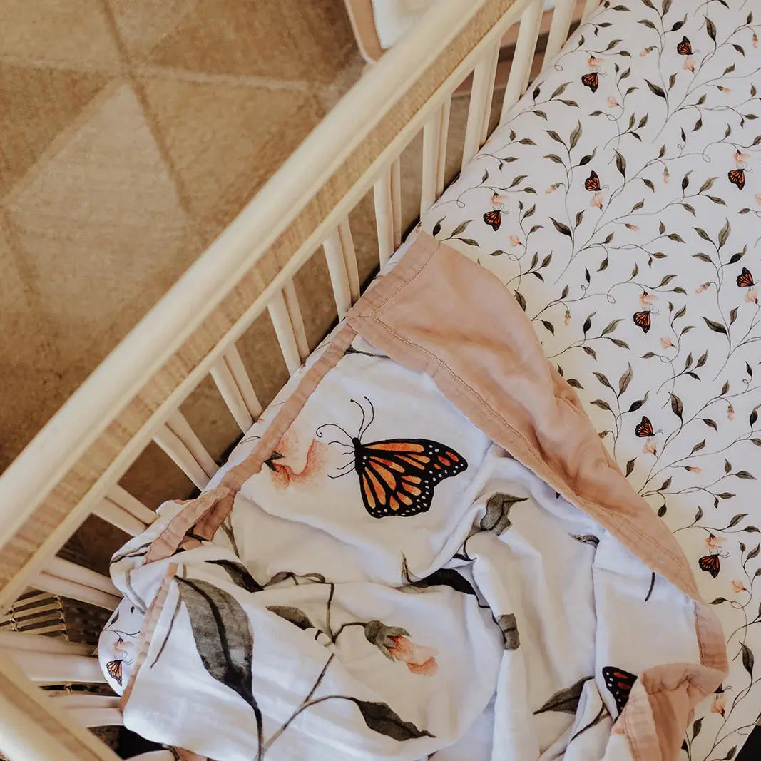 SNUG AS A BUB + CO Fly Away, Butterfly Cot Sheet