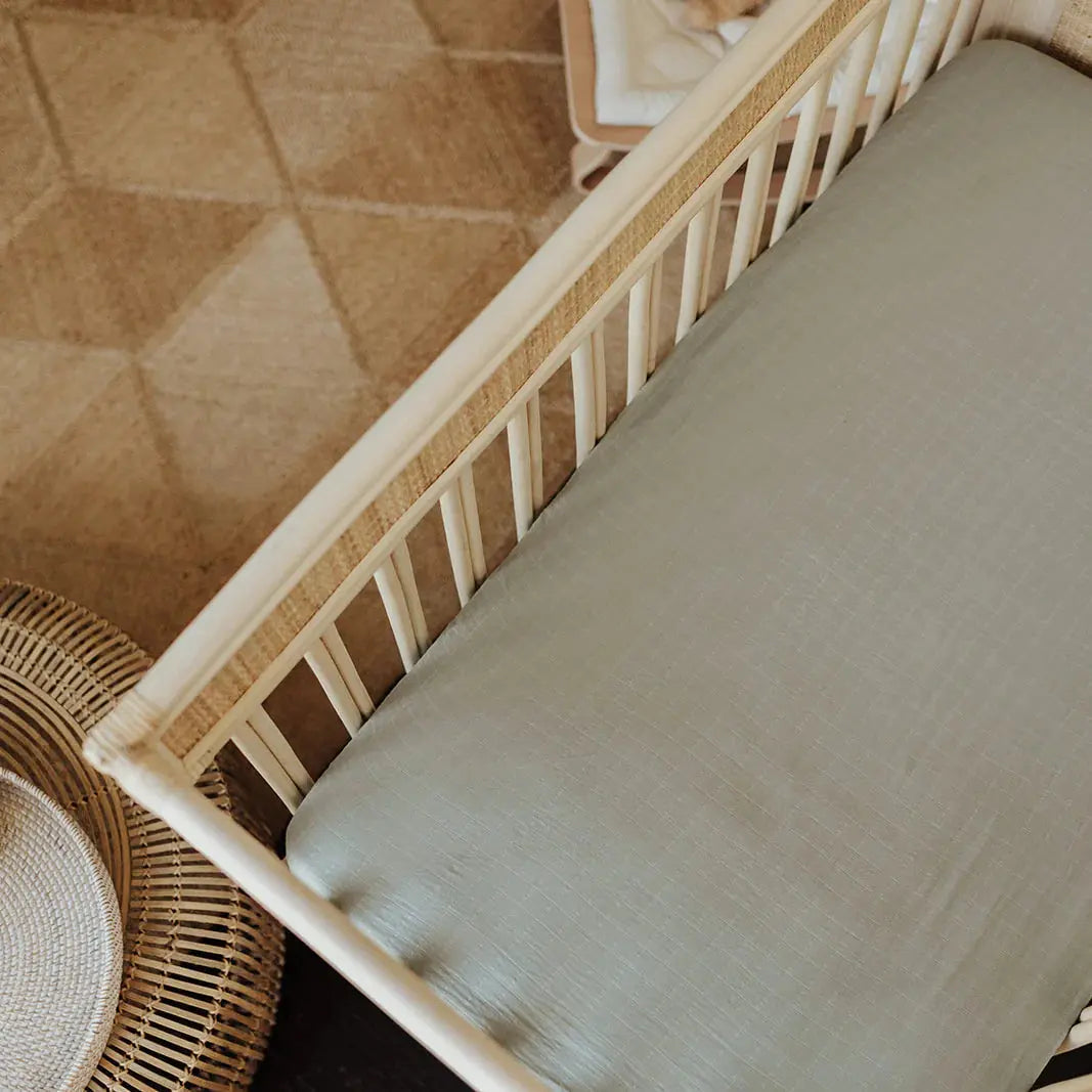 SNUG AS A BUB + CO Moss Cot Sheet