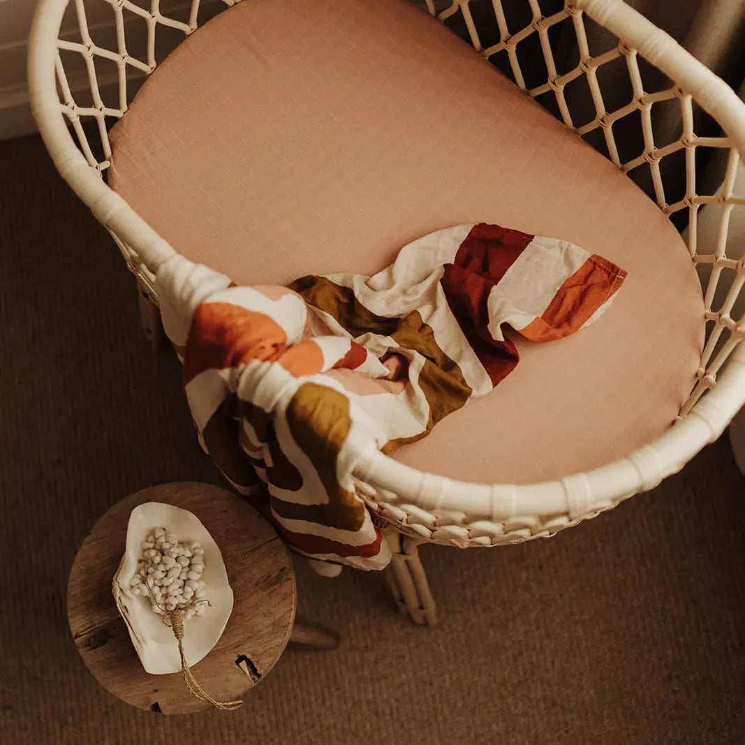 SNUG AS A BUB + CO Rose Clay Bassinet Sheet