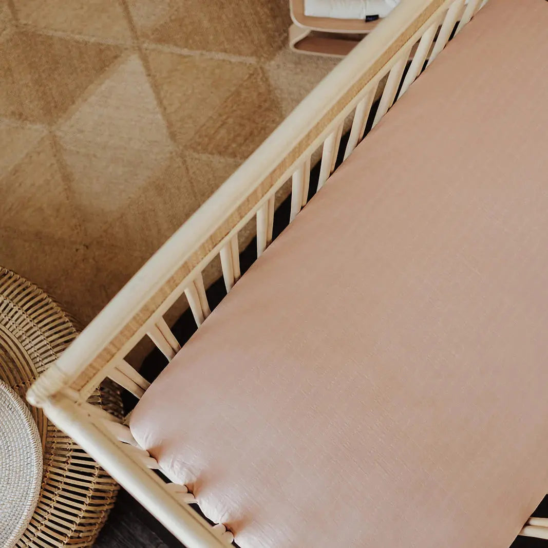 SNUG AS A BUB + CO Rose Clay Cot Sheet