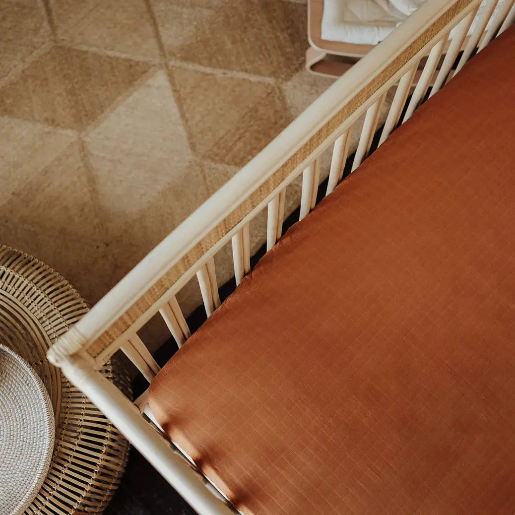 SNUG AS A BUB + CO Terracotta Cot Sheet