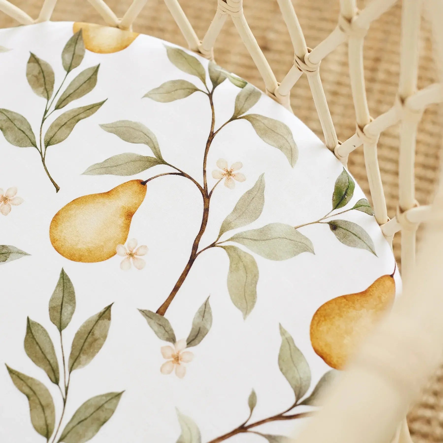 SNUG AS A BUB + CO Whimsical Pear Bassinet Sheet