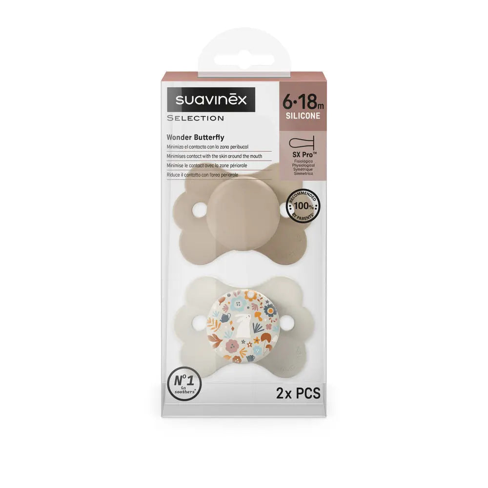 Suavinex Wonderland Butterfly SX Pro Soother 6-18 Months 2 Pack - Liberty Neutral