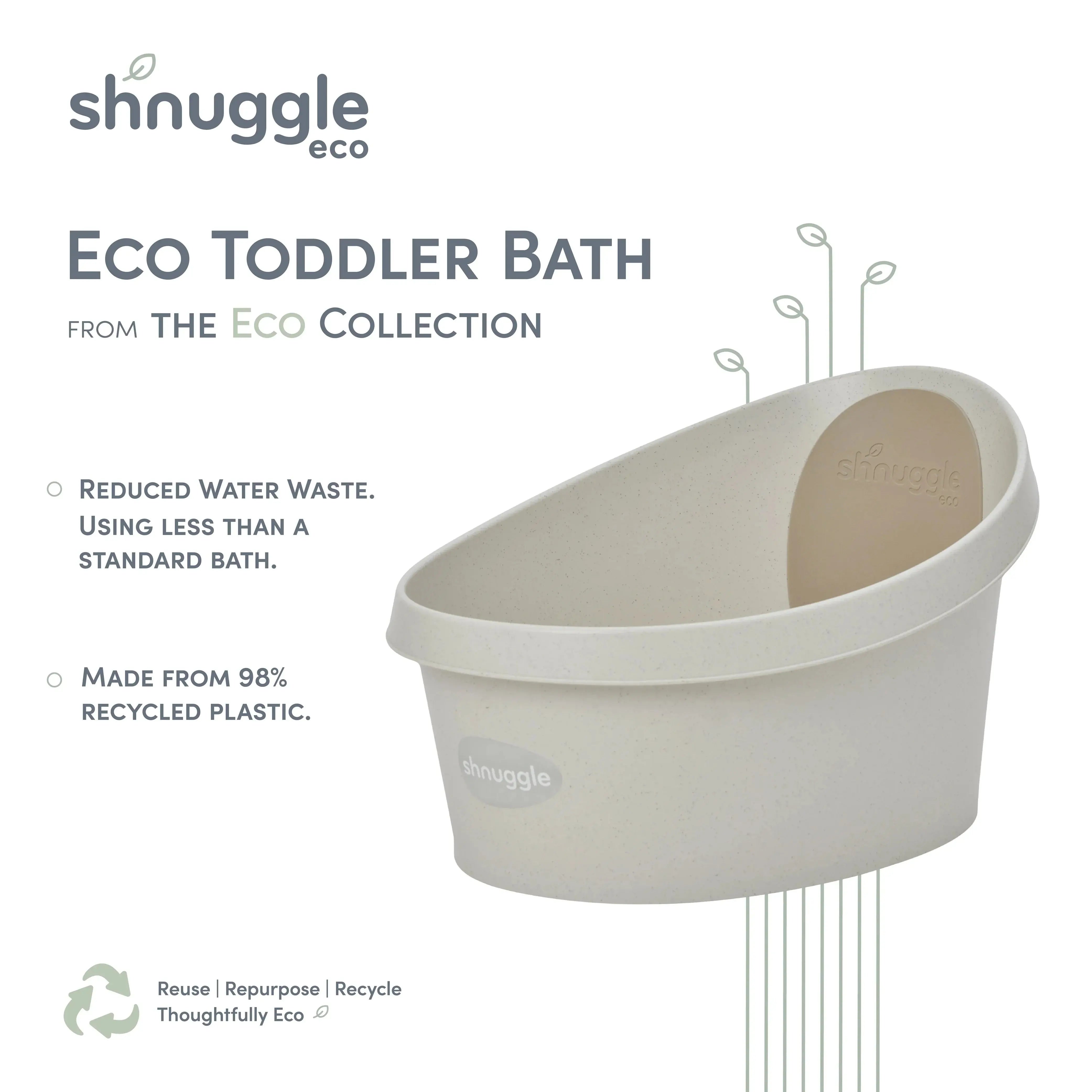 Shnuggle Eco Toddler Bath | Recycled Materials | Bigger Bath for Toddlers