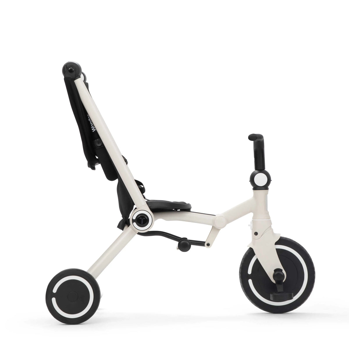 smarTrike Wonder Moonlight in training mode, child pedals while parent guides