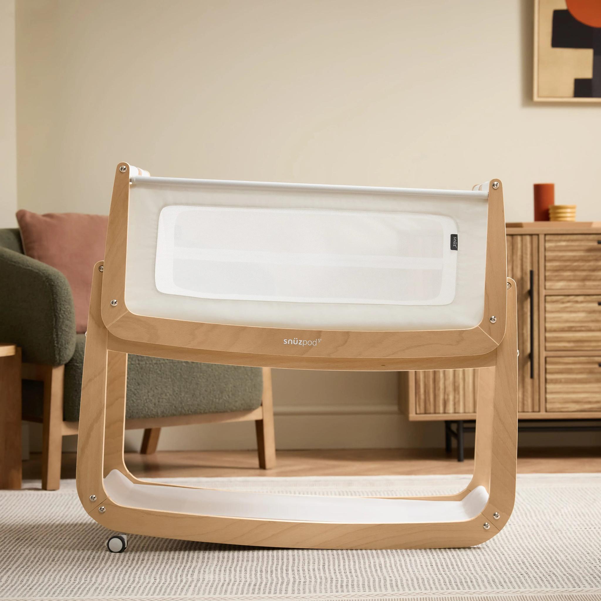 SnuzPod5 Bedside Bassinet - Natural