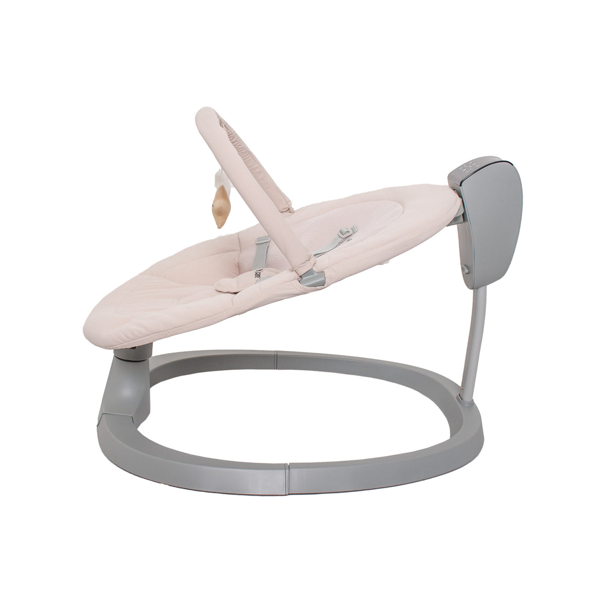 Side view of the Love N Care Soothe N Swing showing the two recline positions