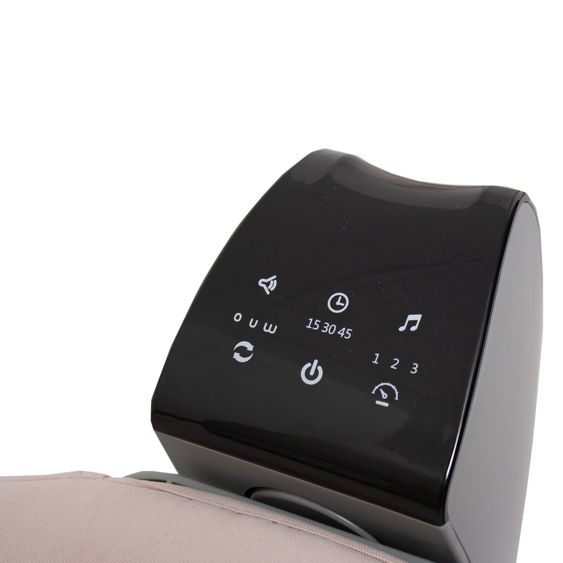 Love N Care Soothe N Swing control panel with swing pattern, speed and sound settings