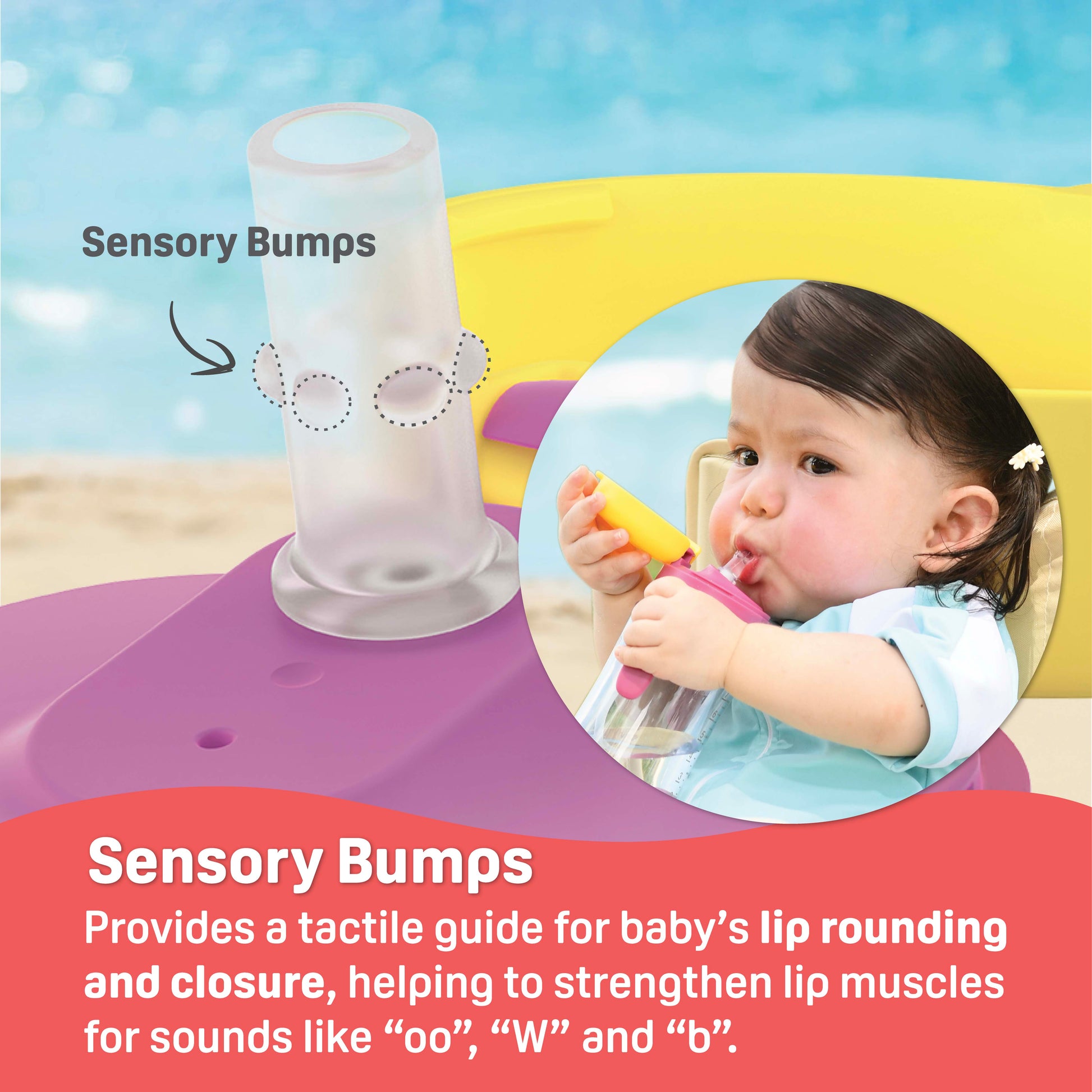 Pigeon StarTouch™ Straw Cup — sensory bumps on straw guide lip closure and natural drinking motion