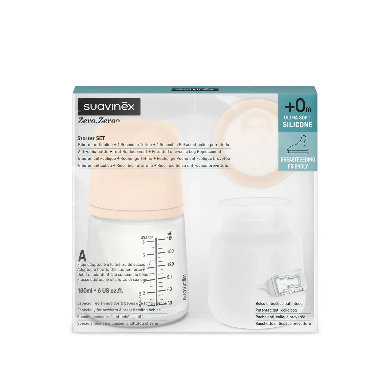 Suavinex Zero Zero Baby Bottle Starter Set 0M+