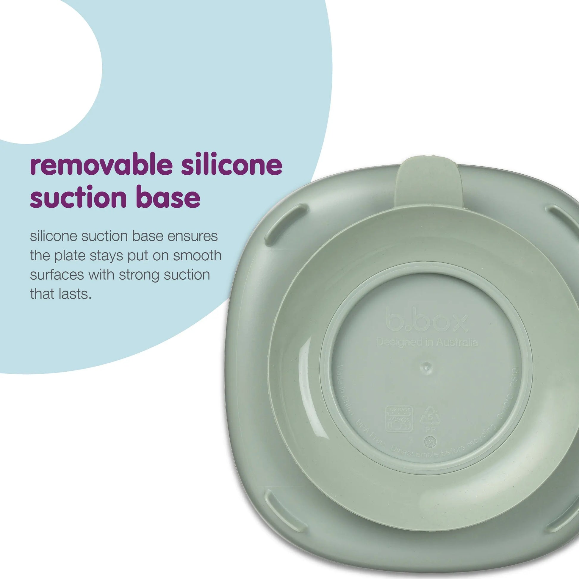 2 in 1 suction plate - sage