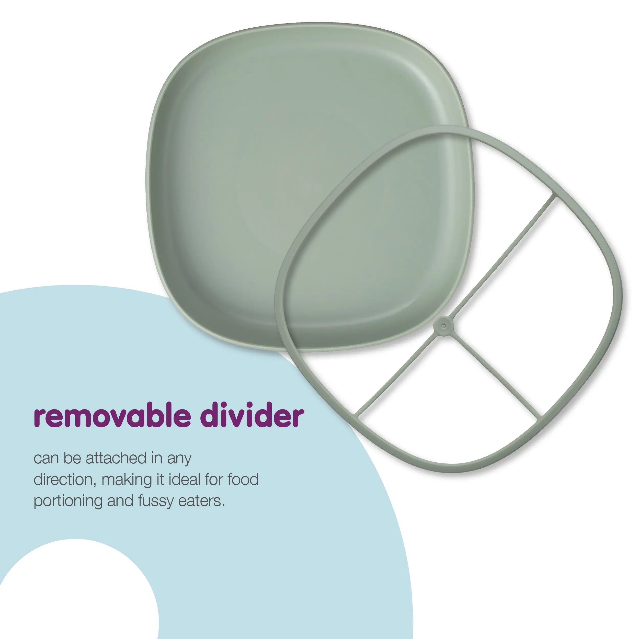 2 in 1 suction plate - sage