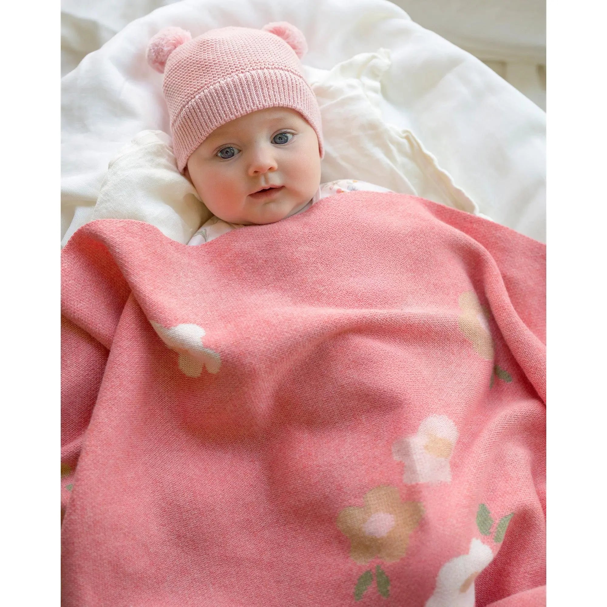 Organic Beanie Snowy Misty Rose
