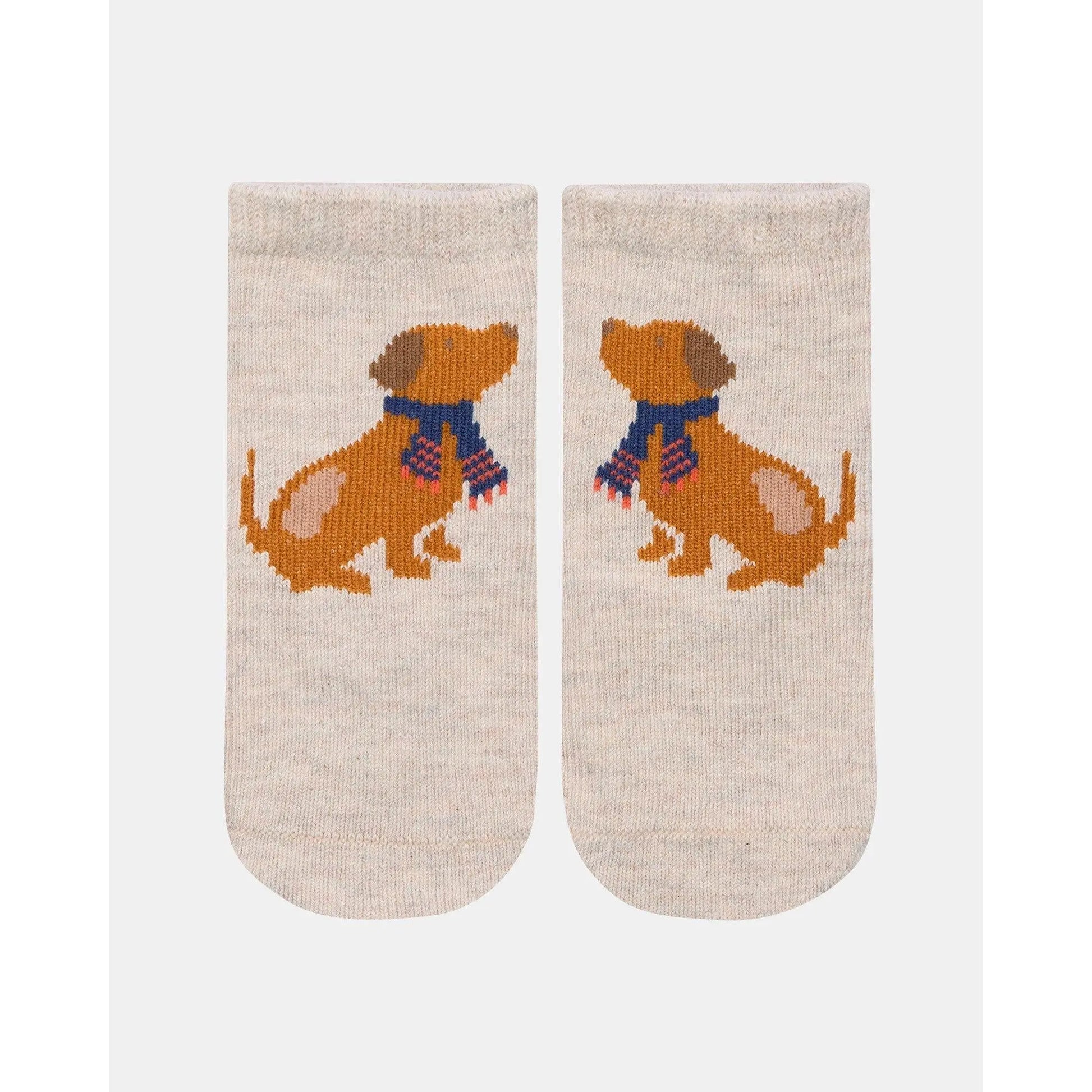Organic Socks Ankle Jacquard Puppy Dog