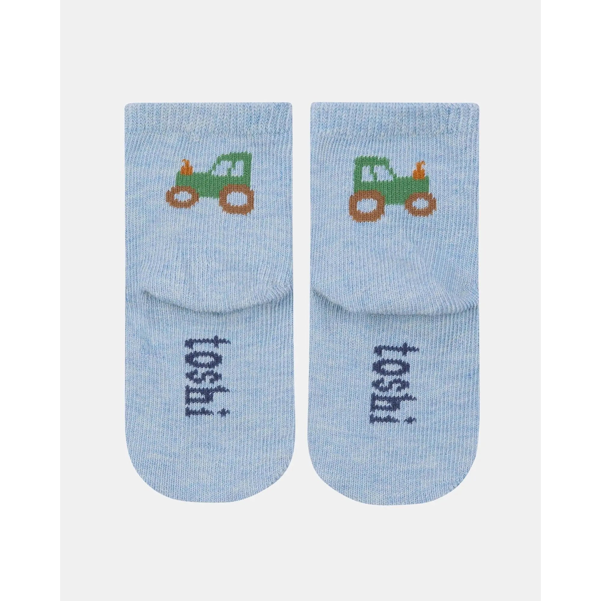 Organic Socks Ankle Jacquard Tiny Tractors