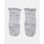Organic Socks Knee Frilly Lace Fog