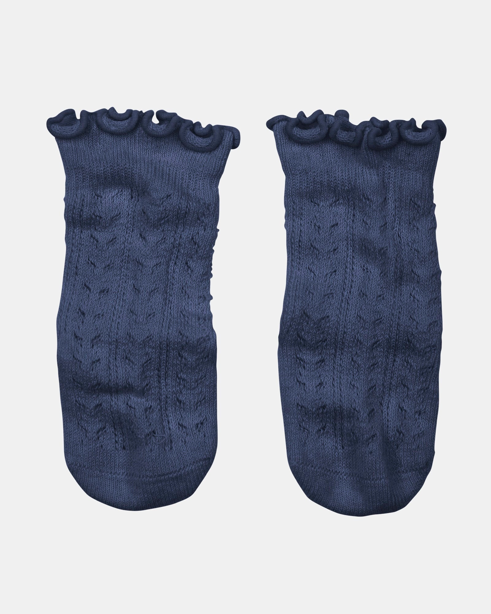 Organic Socks Knee Frilly Lace Ink