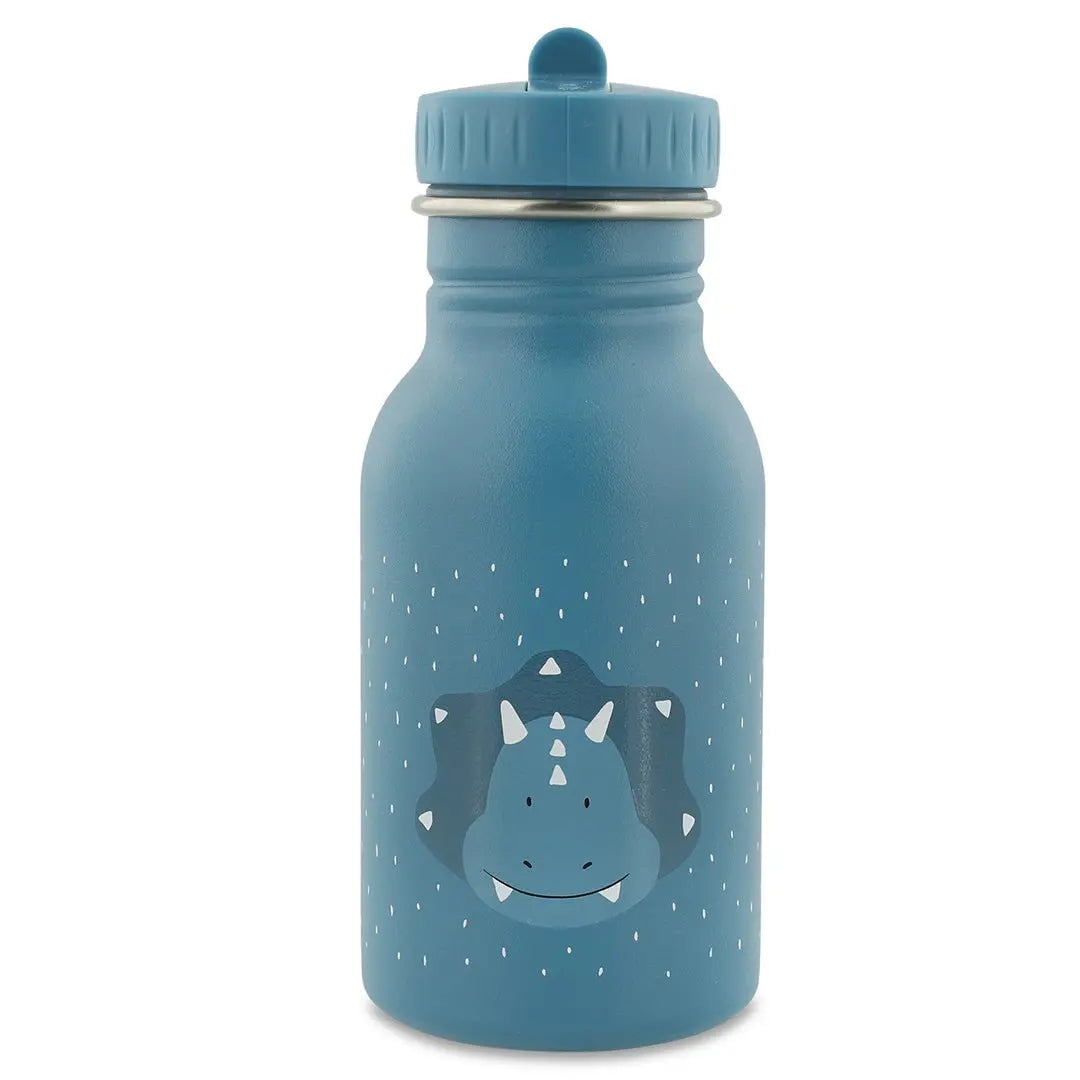 Trixie Mr. Triceratops 350ml stainless steel kids water bottle – blue dino character