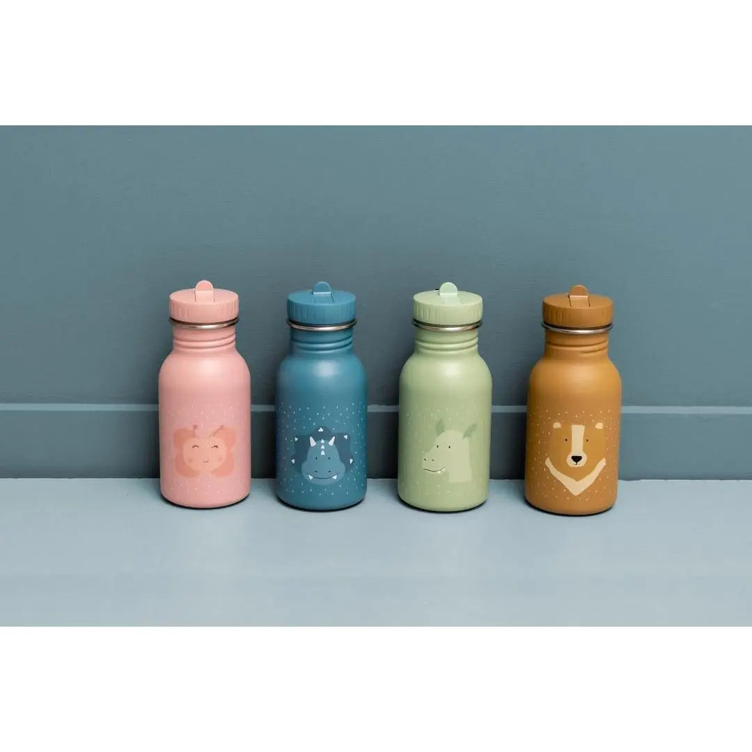 Carry loop on Trixie Mr. Triceratops 350ml kids bottle – clips to school backpack