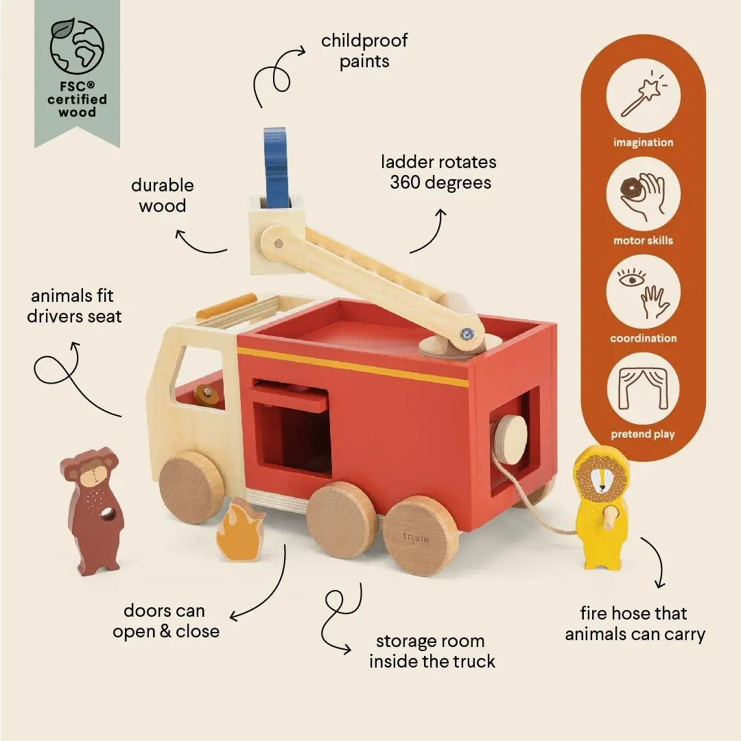 Trixie Wooden fire truck